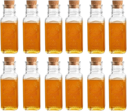 12 16 oz 1 lb 1800's Nakpunar pcs Muth Bottle Jar - Empty Honey Bottles with Cork Bottle Stopper - Reproduction Honey
