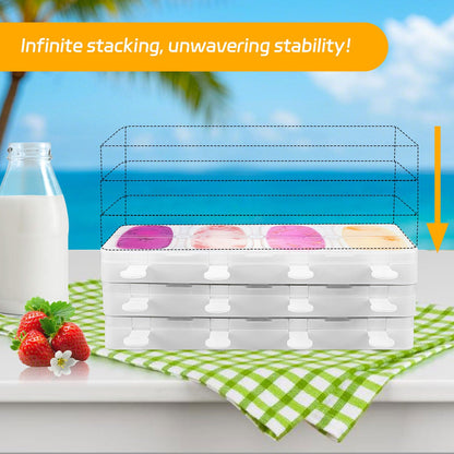 Alinana Stackable Popsicles Molds, 2-Pack BPA-Free Popsicle Molds with Sticks, Ice Pop Mold for Homemade Fruit, Yogurt, and Smoothie Popsicles