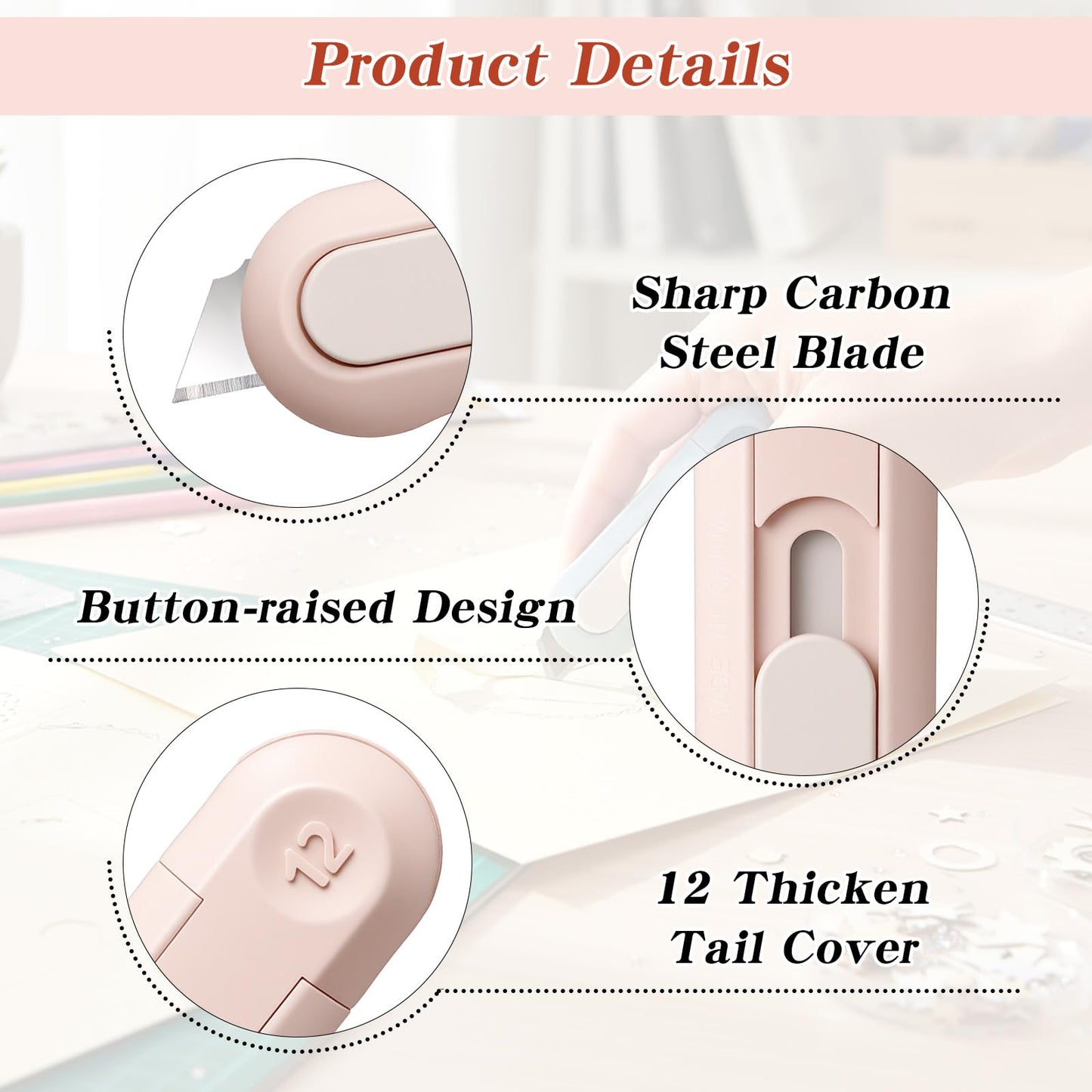 Ckhoid 60 Pcs Mini Box Cutter Bulk, Retractable Box Opener, Easy Slide Cute Utility Knife for Opening Daily Express Boxes, Wrapping, Envelopes, Packages, Paper Tape, DIY Craft, Office Home (Mixed)
