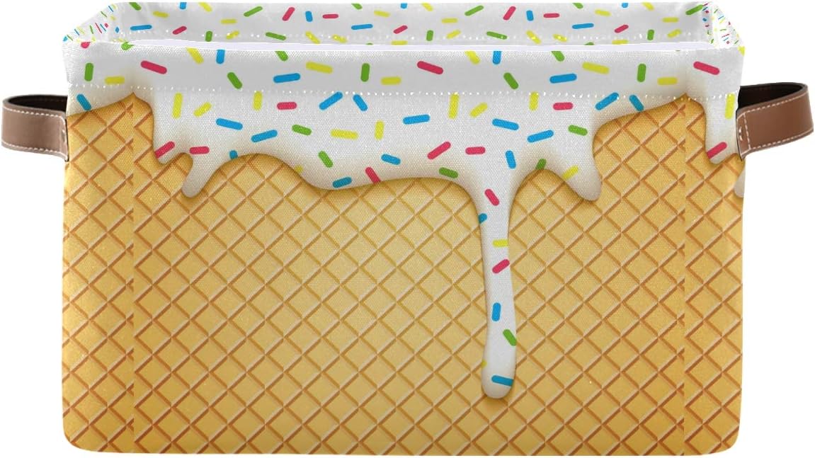 15x11x9.5inch Ice Cream Cone Storage Bin - Large Canvas Basket
