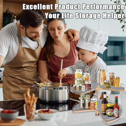 2 26" PCS Lazy Susan Shelf Liner, Jaxbo Silicone Lazy Susan Liner for Dual Tier Pie Cut Organizer,Non-Slip Thermal