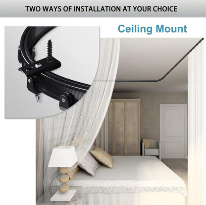 KOLAKO Curtain Track Accessories for Flexible Bendable Curved Ceiling Wall Mount Black Sliding Drop Hardware Set – 20Ft