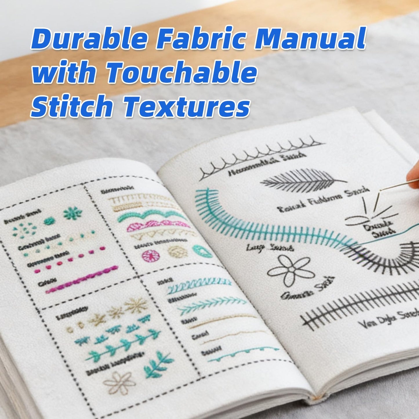 Nyrvexa 2026 New Embroidery Stitch Book Kit,Comes with a Complete Toolkit and Instructional Tutorial,Portable All Scenario Embroidery Stitch Book for Beginners and Enthusiast