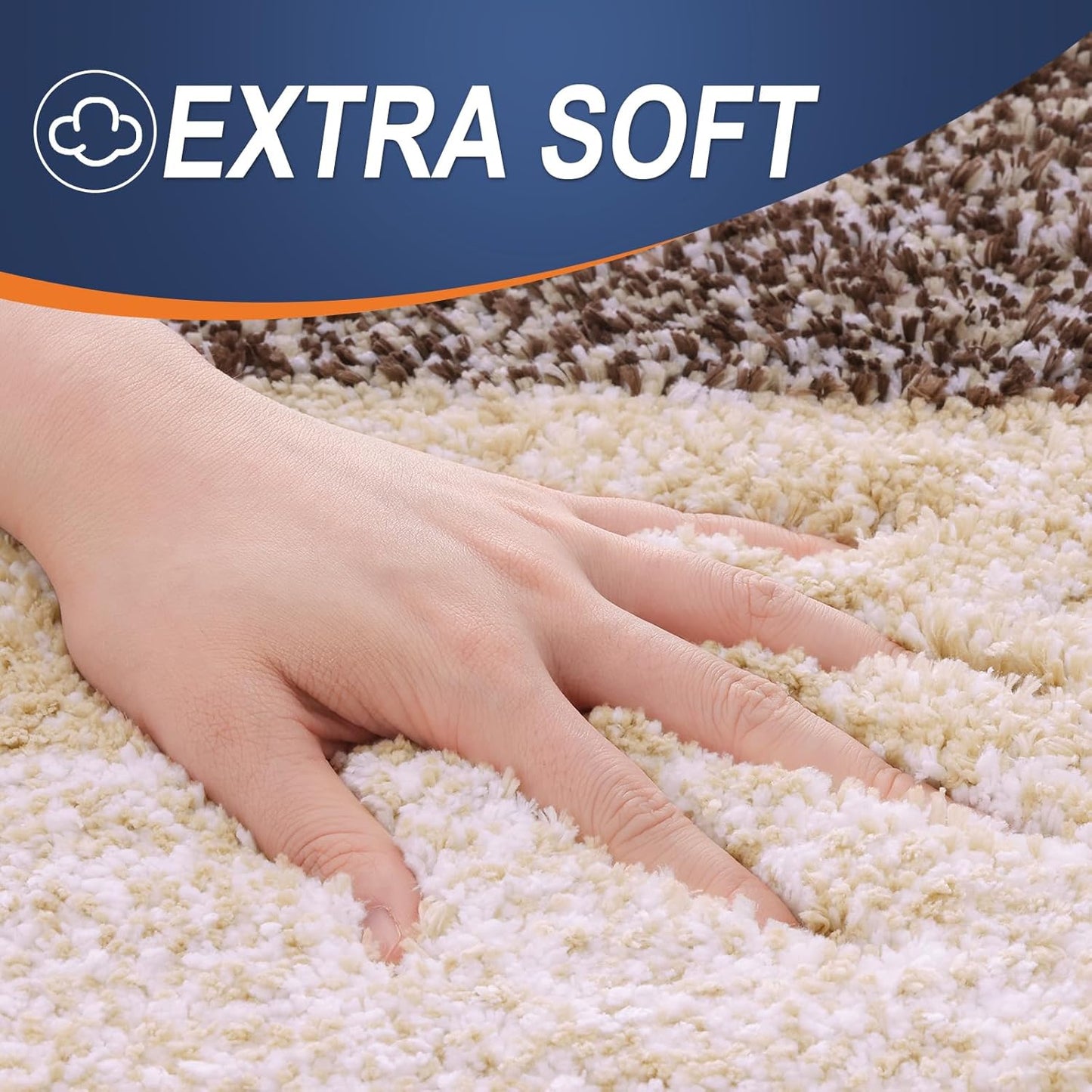 OLANLY Large Bathroom Rugs - Extra Soft Microfiber Mat | Quick Dry, Rubber Backing, 50x30, Brown