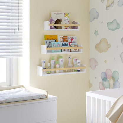 Set 3, Wallniture Utah Wall Mount Nursery Dcor Kids Bookshelf Floating Wall Shelves Book Photo Display Long Varying