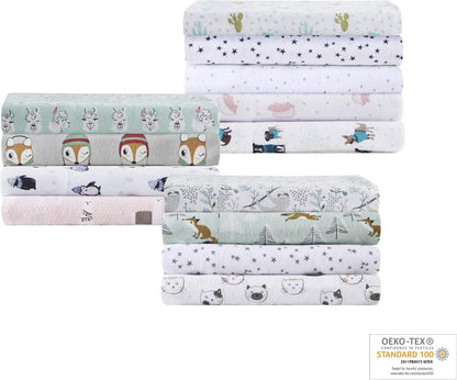 Cozy 100% Set 3 Intelligent Design Soft Cotton Flannel Print Animals Stars Cute Warm, Ultra Soft Cold Weather Sheet