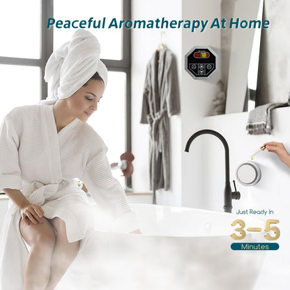 Hapyvergo Steam Shower Generator Kit 6KW for Bath Sauna SPA, Aromatherapy Steam Head, Self-draining System, LED Waterproof Controller 77-131℉For Home Commercial Use 220V