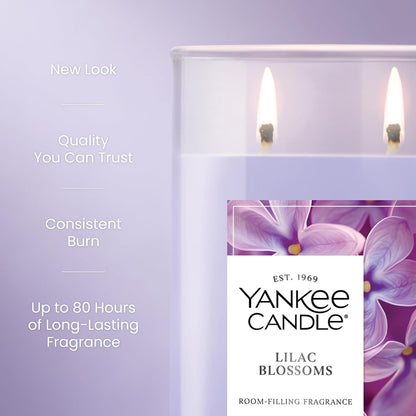 Yankee Candle Large Tumbler Scented Candle, 80 Hour Burn Time, 20 oz Lilac Blossoms Room Filling Fragrance