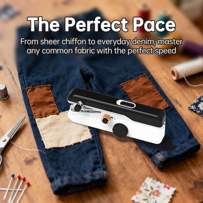 SwiftStitch Pro 3 Handheld Sewing Machine, 2-Speed Portable Mini Sewing Kit with Storage Case, Dual Power Mode, sewing machine for beginners, Easy Beginner Mending for Home, Travel