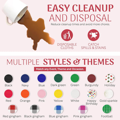 54in 300 Grandipity Plastic Tablecloth Roll - x Ft. Dark Green Plastic Table Cloths for Parties Disposable with Cutter