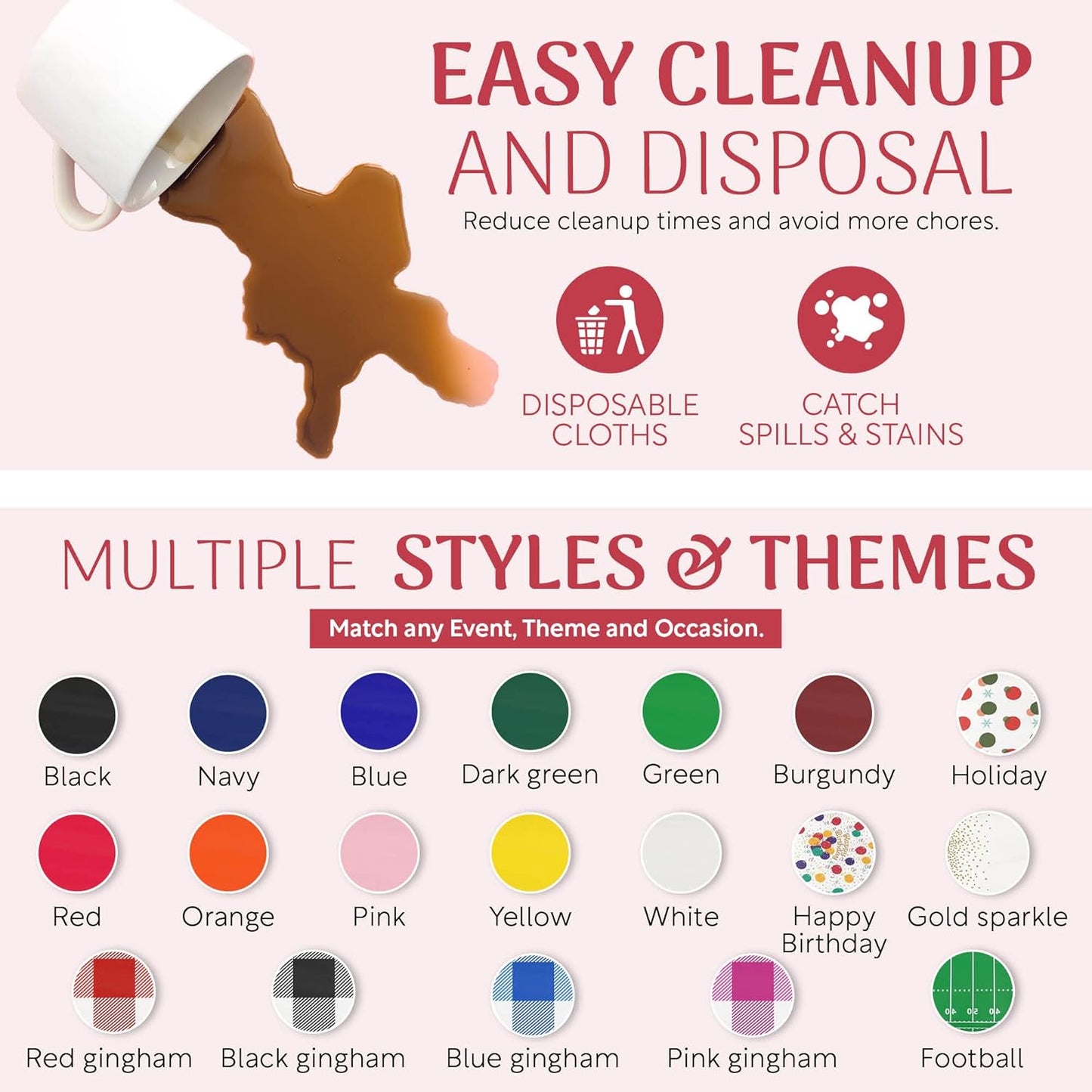 54in 100 Grandipity Plastic Tablecloth Roll - x Ft. Gold Dots Plastic Table Cloths for Parties Disposable with Cutter