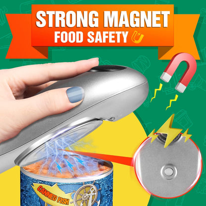 Battery Operated Electric Can Opener, Automatic Opens Most Cans, Handheld Smooth Edge, One Touch Switch Kitchen Gifts