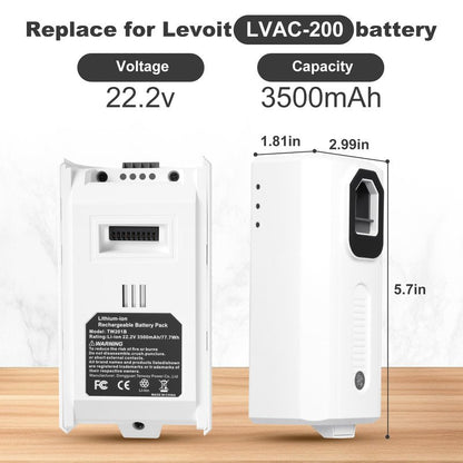 Paverost Battery LVAC-200 for Levoit Vacuum: Replacement Battery LVAC200 Compatible with Levoit LVAC-200 Cordless Vacuum Cleaner LVAC 200-22.2V 3500mAh