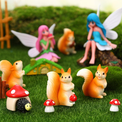 GGSTDDUP 32 Pcs Fairy Garden Accessories, Mini Fairy Figures Animal Plant Furniture Scene Accessories, Miniature Garden Ornaments for DIY Craft Landscape Bonsai Glass Container Dollhouse Decor