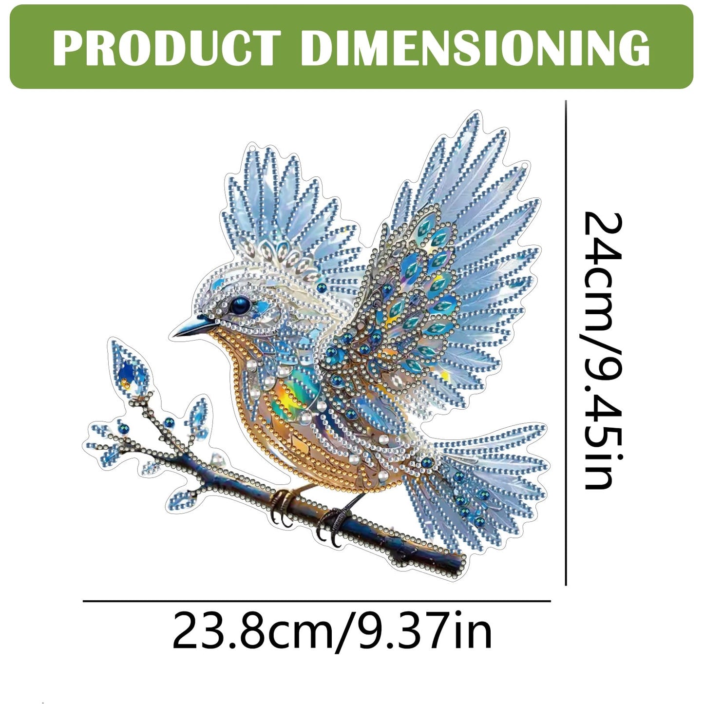 Sulunmo Diamond Art Hanging Kit, Diamonds Art Painting Pendant for Adults, DIY Gem Painting Board Kit for Window Door(Pendant-Fantasy-Bird-425)