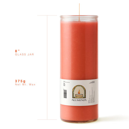 Alumenza 3 Pack Pink 7 Day Candles in Glass Jar – Paraffin Wax, Clean Burning Unscented | Large & Tall Devotional Prayer Pillar Candles for Home, Memorial, Spells, Long Lasting