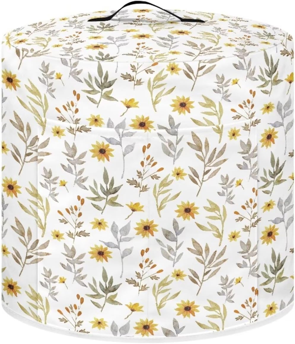Floral Art Print Dust Cover for 8 Quart Round Pressure Cooker, Home Decor Accessories for Small Kitchen Appliance