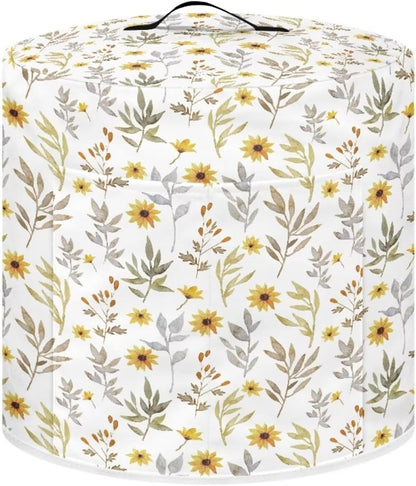 Floral Art Print Dust Cover for 8 Quart Round Pressure Cooker, Home Decor Accessories for Small Kitchen Appliance