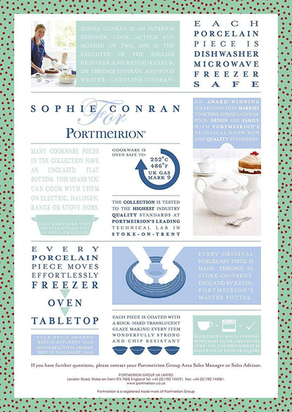 Portmeirion Sophie Conran 12 Inch Round Platter | White Porcelain Serving Tray for Appetizers, Snacks, Sandwiches