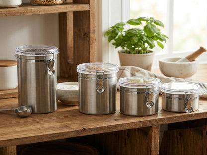 Steel Canister Set - 4pc Clear