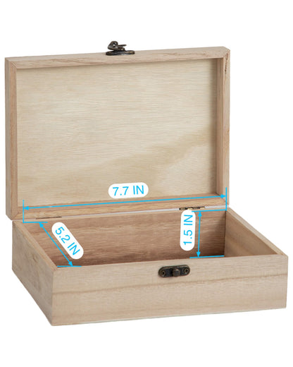 Xhqsulsclac 6pcs Handmade Kirigou Woode nunfinished Box,8.2X5.8X2.6in Organizer Keepsake Box Jewelry Storage Handmade DIY Wooden Boxes Hinged Cover with Front Clasp