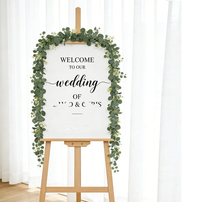 YNHFIFI 4Pcs Eucalyptus Garland, 6FT Green Garland with Flowers, Artificial Faux Greenery Vines for Wedding Party Table Centerpieces Runner Room Home Mantle Decor