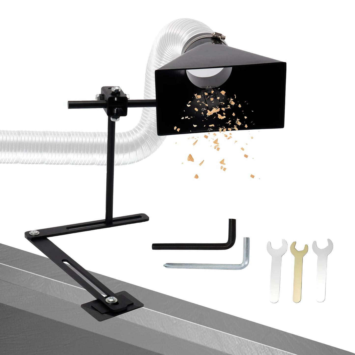Woodturning Dust Hood, Lathe Dust Collection with Adjustable Stand for Effective Dust Extraction Collection, Wood Lathe Accessory, Woodworking Tools for Reduce the Amount of Dust in Air/Floor