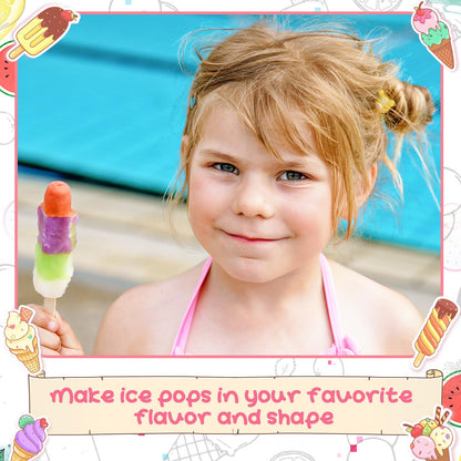 Patelai 500 Pcs Ice Lolly Sticks and Plastic Bags Set, Clear Self-adhesive Plastic Bags and Ice Lolly Sticks for Family Gathering Summer Party, 4.49 Inch, 8.27 x 3.15 Inch