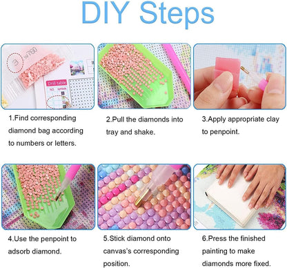EIBEILI 6 Pack Diamond Painting Kits for Adults, Wine 5D Diamond Art Kits for Beginner Cocktail DIY Full Drill Diamond Dots Crystal Craft Kits for Home Wall Decor Gifts(6 Pack/12X16 Inch)