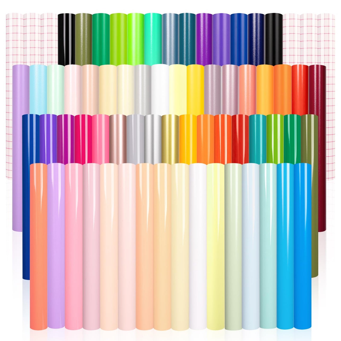 VINYL FROG Permanent Adhesive Vinyl Bundle 70 Pack Adhesive Vinyl Sheets 12''x12'' Permanent VinylPack for Cups DIY Craft Projects