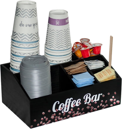 Coffee Bar Organizer, Coffee Station Essentials, Coffee Pod Holder Storage for Accessories and Condiments