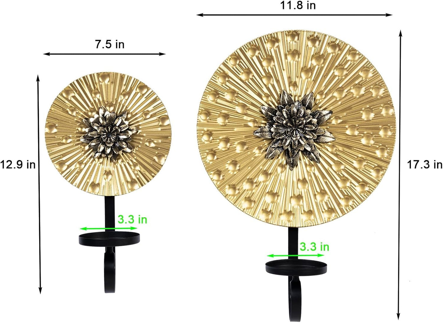 Set 2 1 1 Aimto Wall Sconce Candle Holder Metal Hanging Wall Decorations for Home,Living Room, Bathroom, Dining Room
