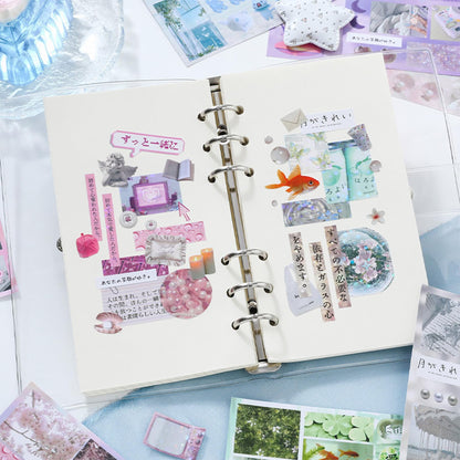 Dreamcore Japanese Aesthetic Sticker Book, 700+ Die-Cut Glossy and Matte Stickers, 30 Sheets, 2 Styles for Journaling, Scrapbooking, Planners-Prayer Board Supplies-Vision Board Supplies
