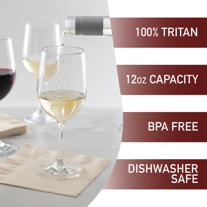 D'Eco Unbreakable Tritan Stemmed Wine Glasses, 12 oz (Set of 16) - Shatterproof, Crystal-Clear, BPA-Free Tumblers – Indoor & Outdoor Cups Great for Parties & Entertaining - Mothers Day Gift for Mom