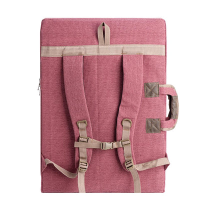 TRANSON Art Portfolio Case Artist Backpack Canvas Bag Large 26” x 19.5” Brownish Red