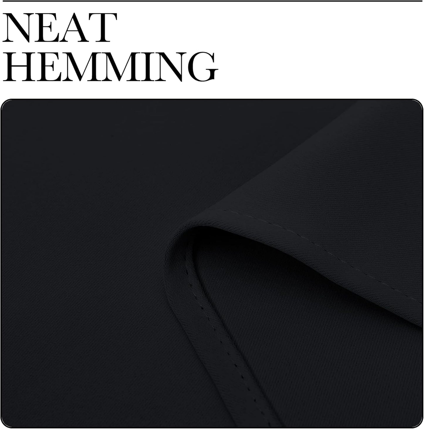 NICETOWN Blackout Curtains - Solid Thermal Insulated Drapes for Bedroom | 2 Panels, 42" x 63", Black