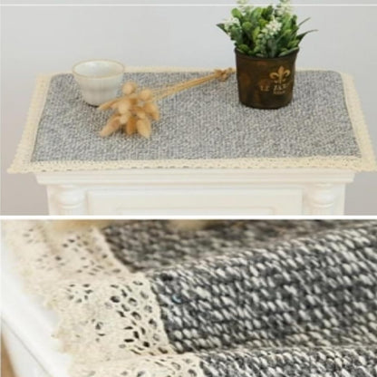 17.7 x23.6 Tablecloth Nightstand End Tabletop Dust Cover Night Stand Table Linen - Grey