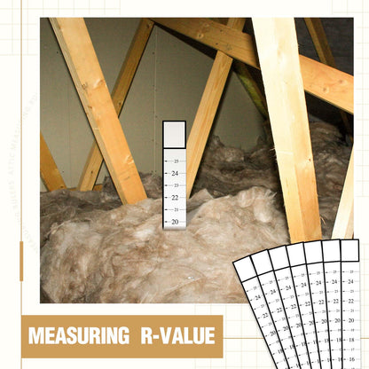 Saysurey Attic Measuring Rulers (Case of 200), 25 Inch, Card Stock, Attic Insulation R Value Ruler for Insulators Ceiling Insulation