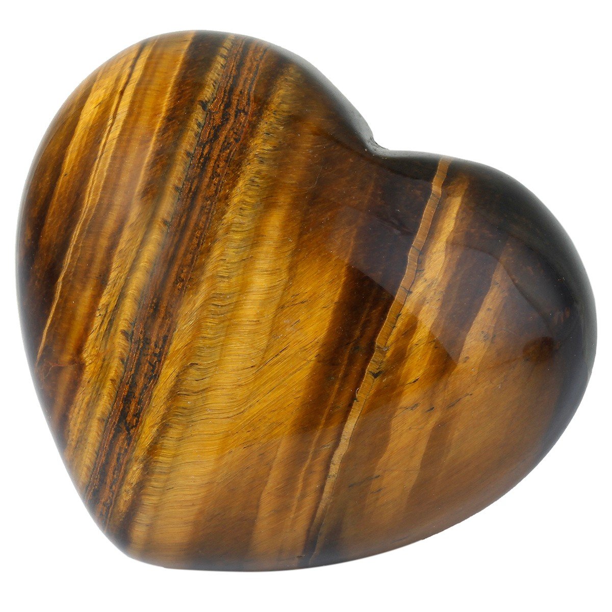 rockcloud Healing Crystal Tiger's Eye Heart Love Carved Palm Worry Stone Chakra Reiki Balancing