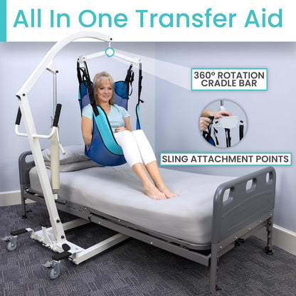 Vive Hydraulic Patient Lift for Home Use - Portable, Medical Patient Transfer Lift System - Sit to Stand Lift Assist for Elderly - Floor & Fall Elderly Lift - for Car, Wheelchair, Chair & Bed Transfer