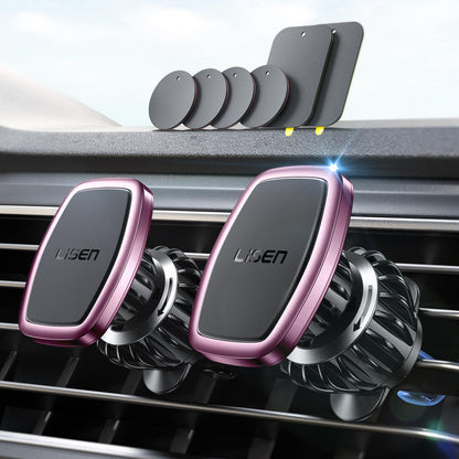 LISEN 2 Pack Magnet for Phone Car Mount Magnetic Phone Holder for Your Car Vent 6 Military Magnets Vent Cell Phone Holder Mount for Car Plate Fit All iPhone 16/15/14/13 Pro Max Plus Samsung S25