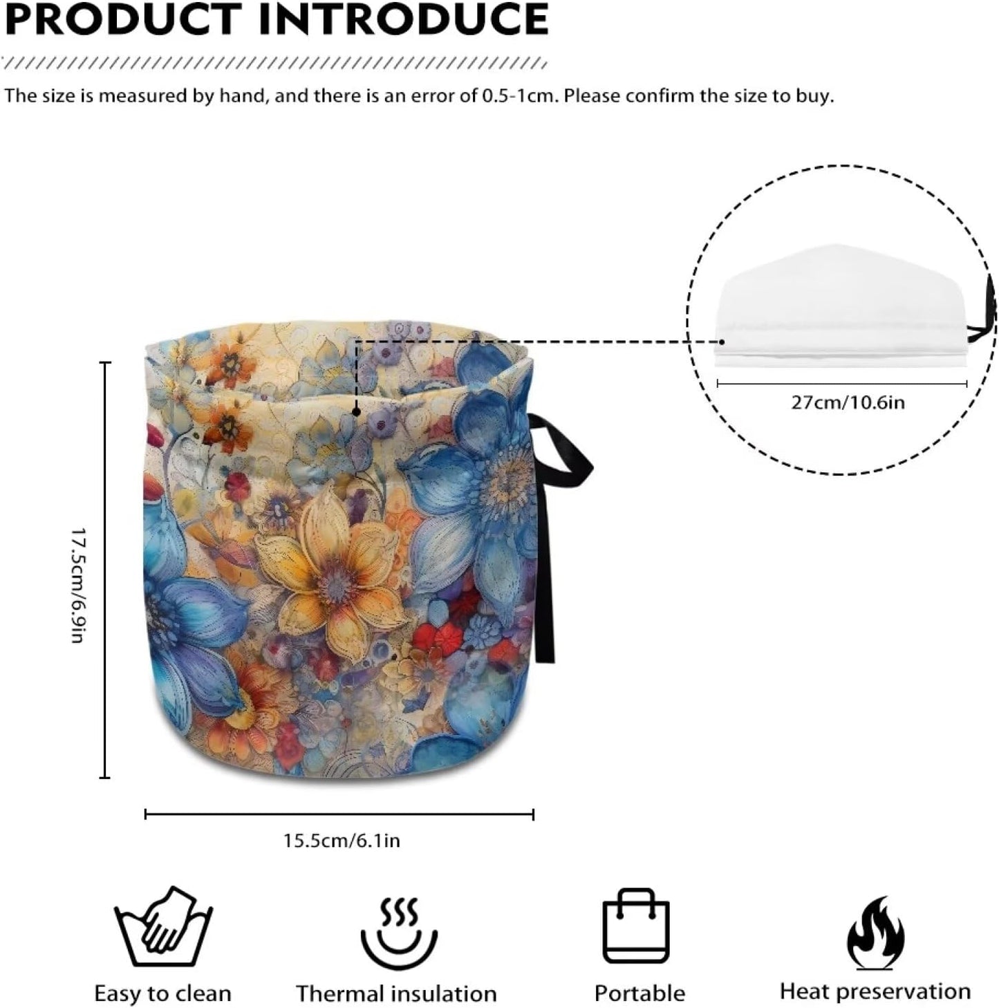 Hippie Floral Tea Pots Cosy Cotton Kettle Dust Cover, Insulated Breakfast Pot Cover for Kitchen Tea Cozies