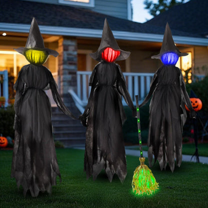 winemana 3 Pack Halloween Witches Outdoor Decorations, 6FT