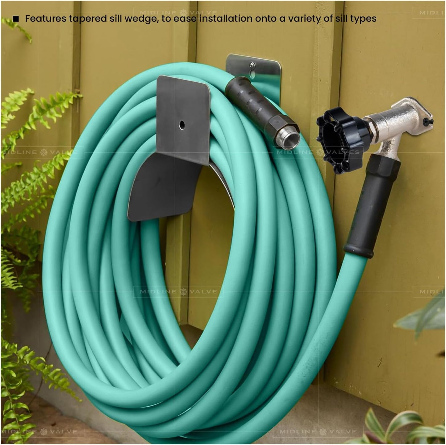 8 Inch 1/2" 3/4" Midline Valve Frost-Free Sillcock, Chrome-Plated Brass Body MIP/Sweat Inlet x Hose Bib Outlet