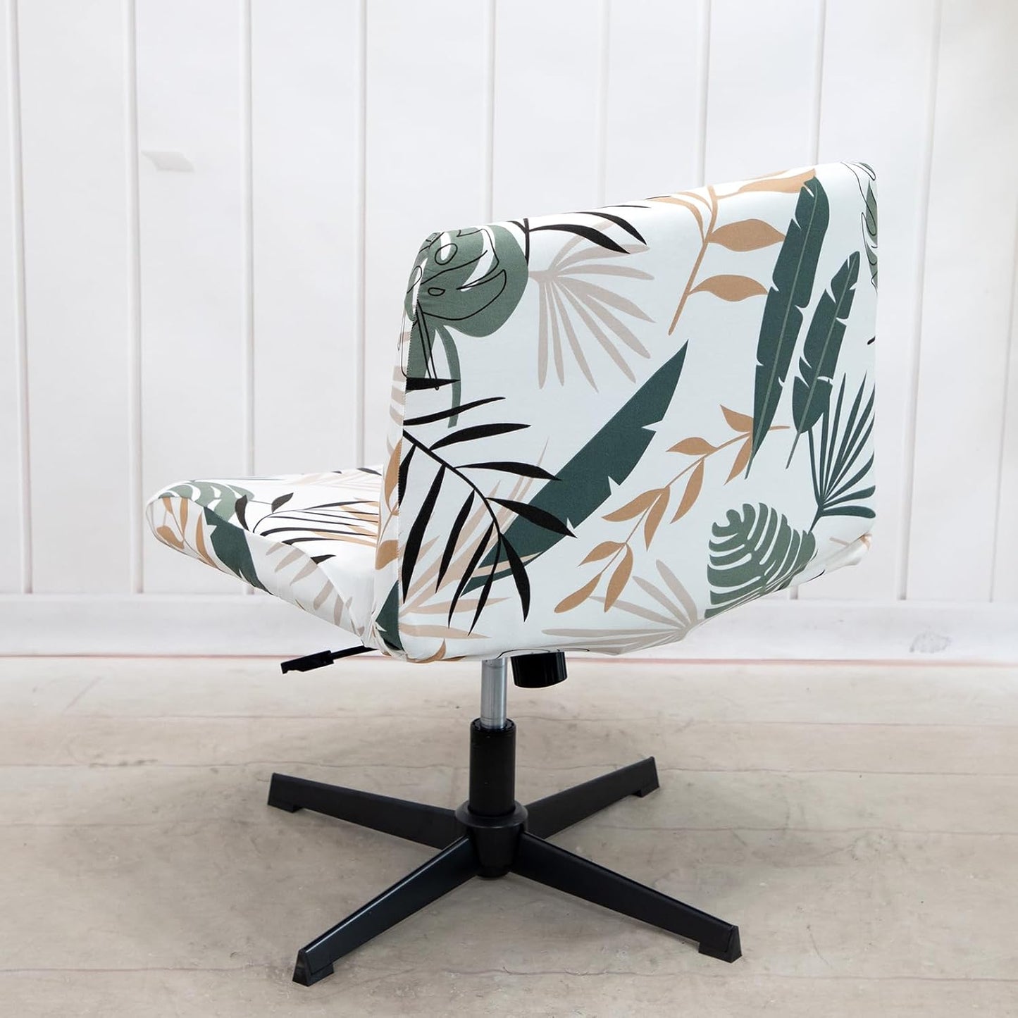 LiveGo Armless Chair Slipcover - Knitted Jacquard Modern Chair Cover for Wide Seat Computer Task Chair