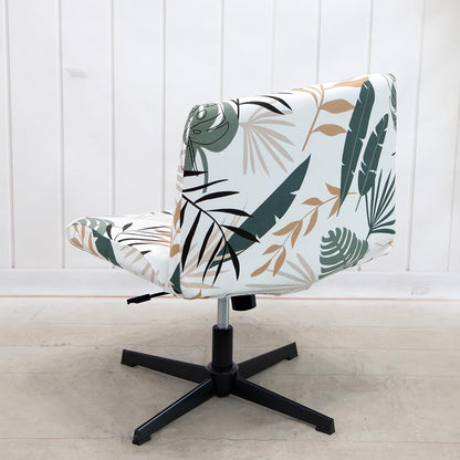 LiveGo Armless Chair Slipcover - Knitted Jacquard Modern Chair Cover for Wide Seat Computer Task Chair