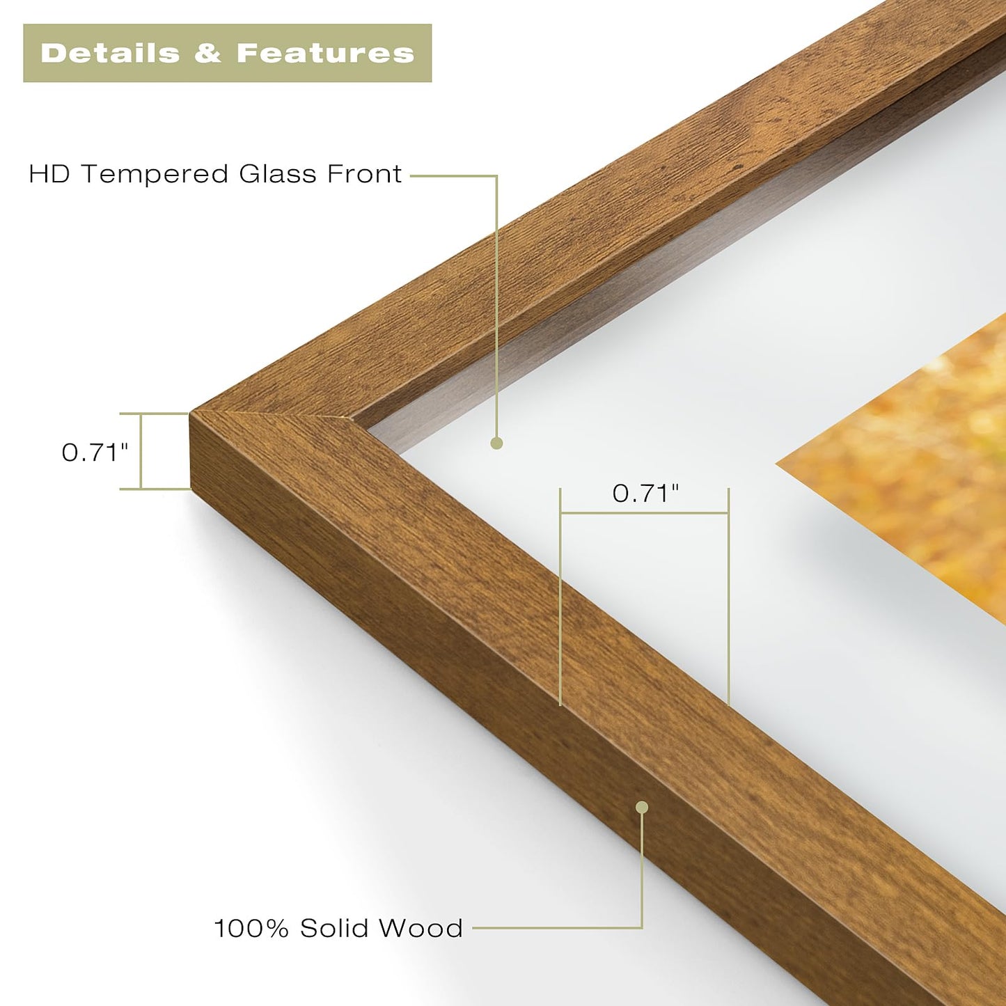 11x14 Floating Picture Frame - Brown Solid Wood Frame for Pressed Flower - Real Glass of Front - Use as 8x10 or 5x7 Picture Frame - for Wall Mount Display (Brown, 1 Pack)