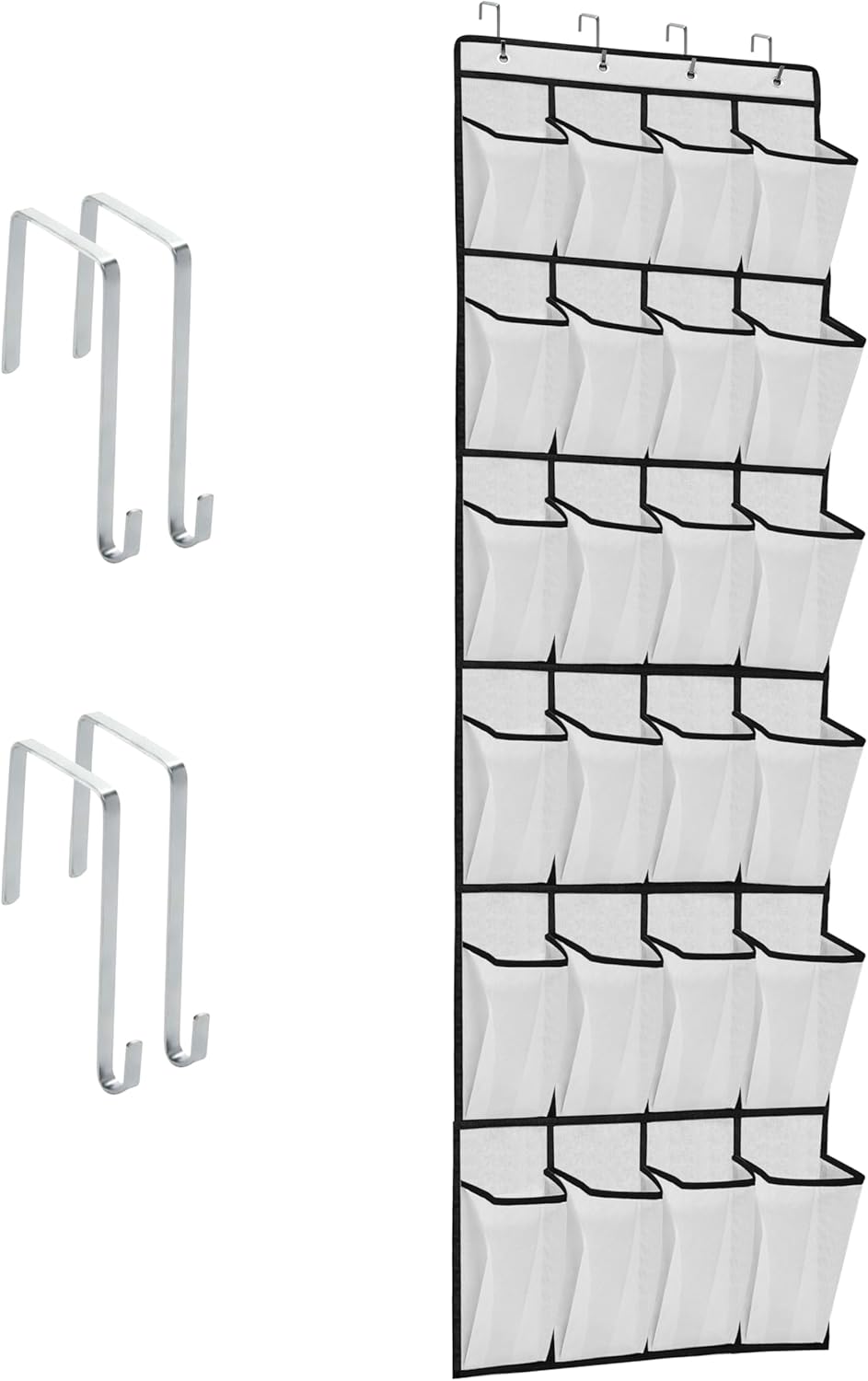 ZKXNBXX 24 ZHXNBXX Over The Door Shoe Organizers with Mesh Pockets Shoe Organizer Storage Hanging SimpleHouseware Shoe