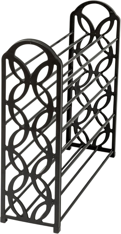 4 SHO-09597 Honey Can Do Tier Butterfly Shoe Rack Black