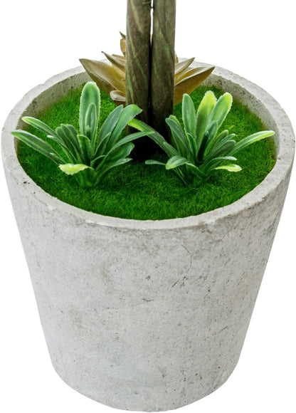MyGift 15 Inch Boxwood Topiary Tree - 2 Pack Faux Plant Balls in Gray Pulp Planter, Tabletop Home Décor